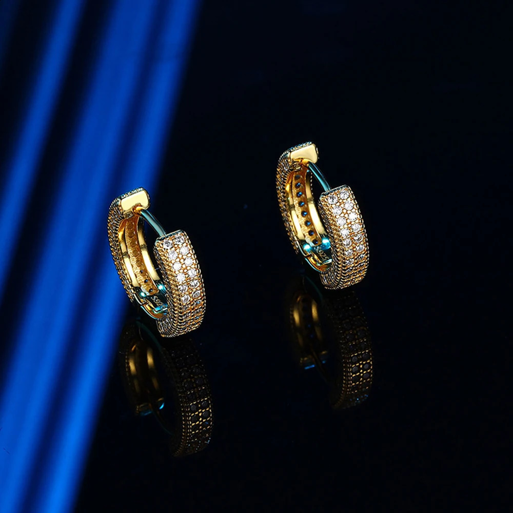 D Color Full Hoop Earrings For Women Men 925 Sterling Silver 18k Gold Plated Sparkling Diamond Fine Jewelry Gifts GRA 250219