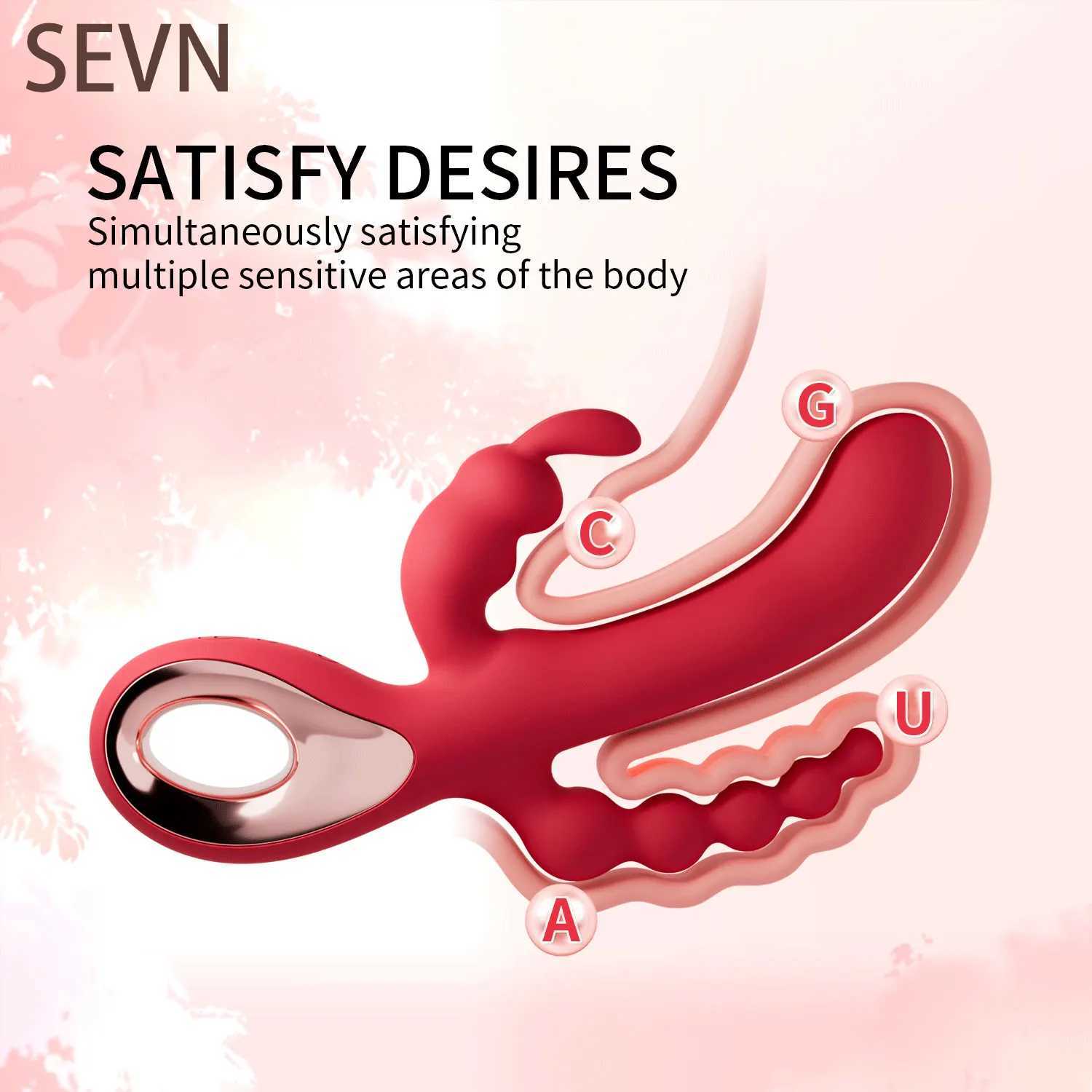 3 dans 1 Dildo Rabbit Vibrateur pour les femmes G-spot orgasm masturbator anal plug stimulator femelle masturbation sex toys 18W250228