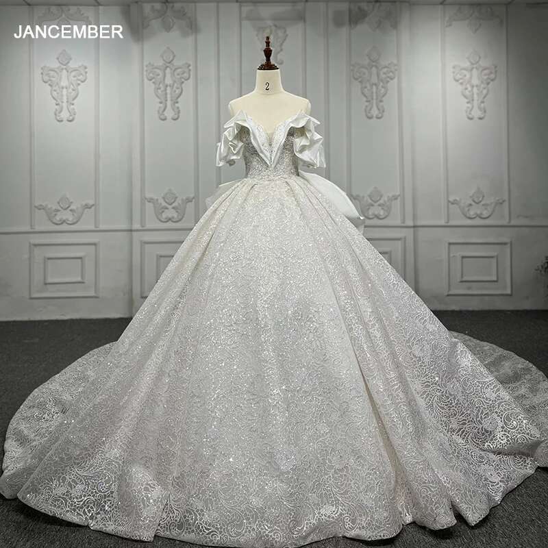 Elegant dresses for women organza ball gown with v neckline custom sequin beads wedding dy9847 novice dress