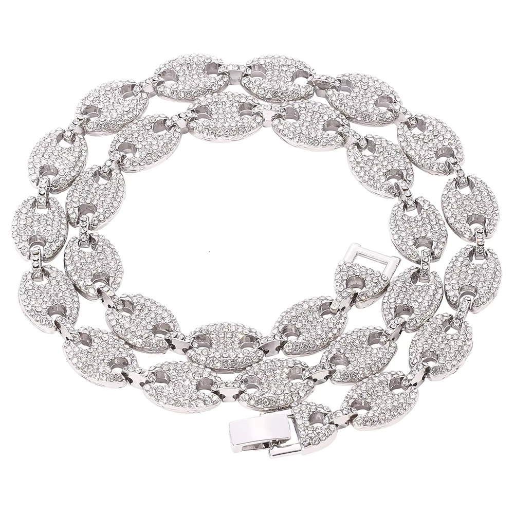 Wholesale Iced Out Moissanite Pig Nose Cuban k Chain Hip Hop Necklace Jewelry for Men