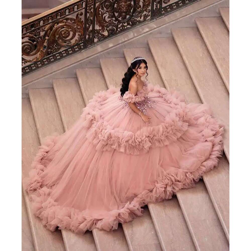 New Arrival Ball Gown Dresses Pink Sweethearts Wedding Dress Train Sweep Custom