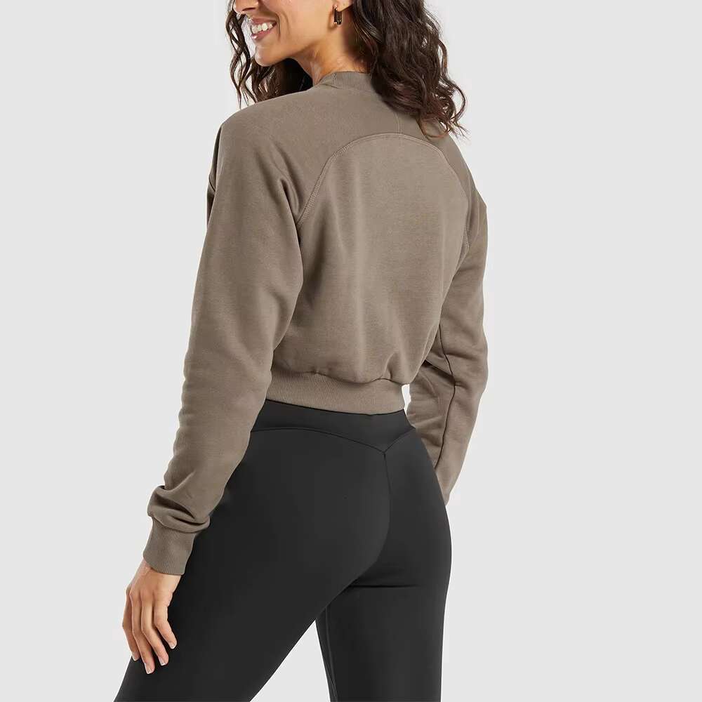 Premium Women's Cropped Pullover Sweatshirts Durable Sweatshirt Yoga And Casual Outfits Tailored Crop Hoodie For Fashion