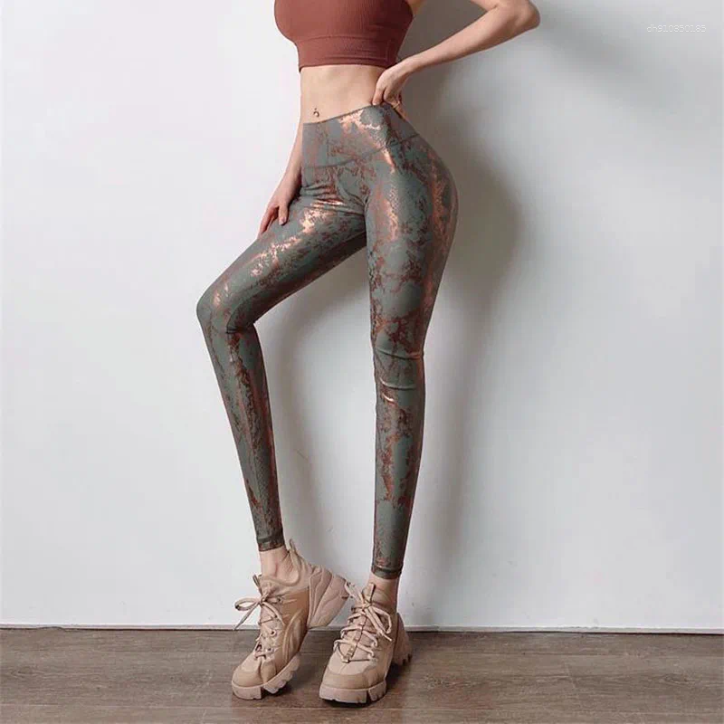 Active Pants Women High Waist Push Up Leggings Seamless Sexy Fitness Fashion Snake Print Yoga