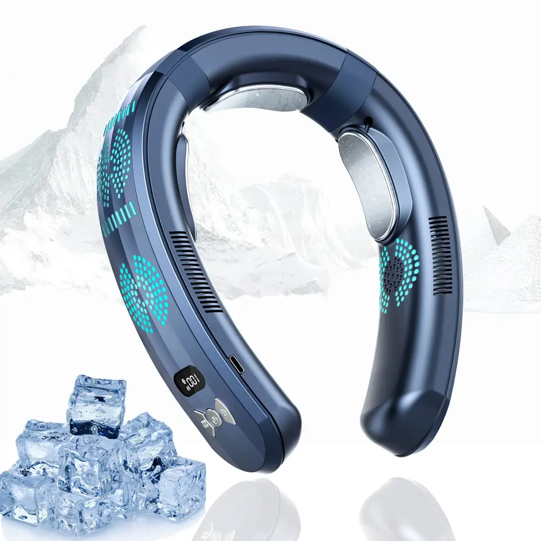 2026 New Wearable Air Conditioner USB Rechargeable Portable 3 Refrigeration Hanging Neck Fan Mute 6000mAh Outdoor Summer Cooler