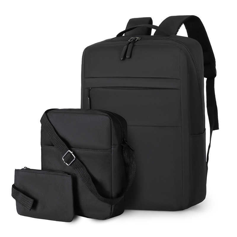 Backpack Mens Large Capacity Trendy Simple Computer Backpack Three Piece Set Multifunctional Usb Charging Backpack Day Backpack Travel Bag 241225