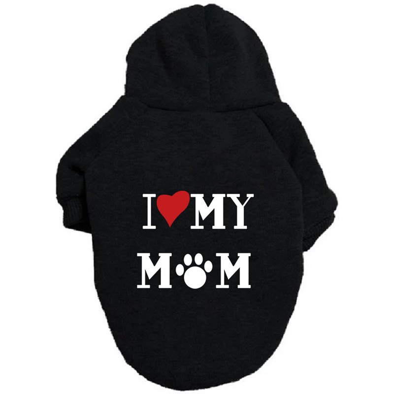 Comfortable Dog Hoodie: Soft, Lightweight Puppy Clothes Coats for Small Medium and Large Dogs, Highlighting The Heartfelt 'I LOVE MY MOM' Sl