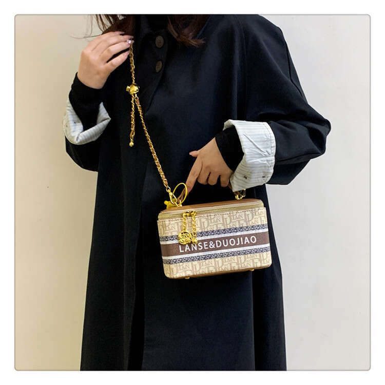 Women's Bags High end and niche designer printed box for women's new commuting single shoulder crossbody small square bag