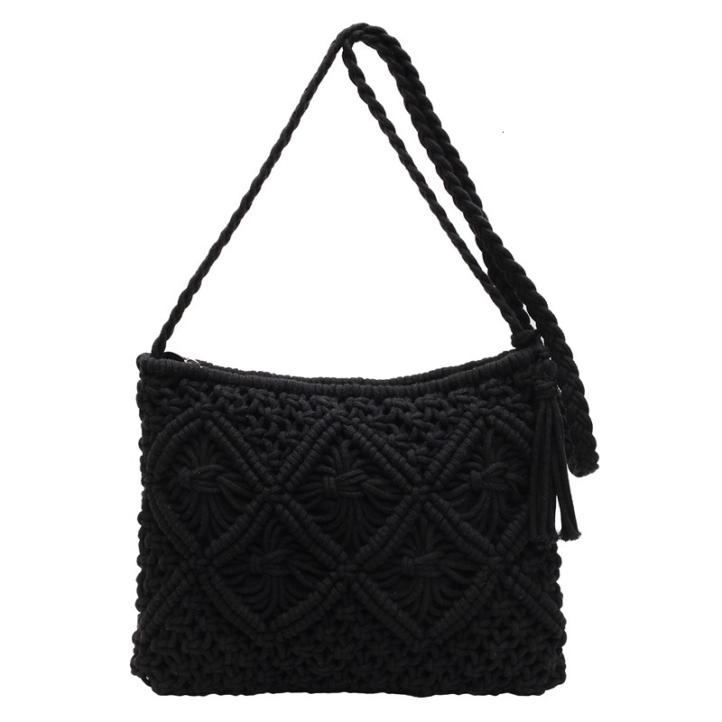 Ethnic style handmade cotton thread woven for spring summer 2025 new beach shoulder bag, fashionable and versatile crossbody women's bag #swissmi