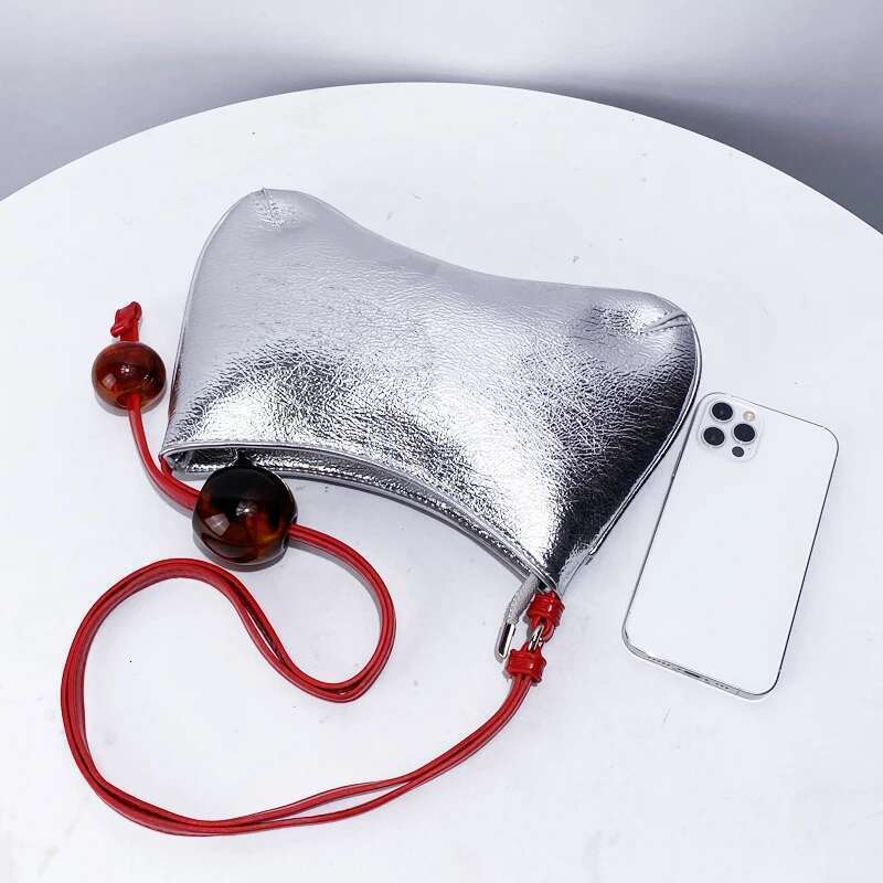Women's Bags Korean Casual Sg Bags For Women Designer Handbags And Purses New In PU Sliver Beaded Ball Slim Underarm Shoulder