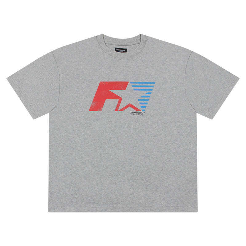 Niche Trendy Brand Far Archive Racing Theme Printed Vibe Feng Shui Washed Old Men's and Women's Loose Short sleeved T-shirt