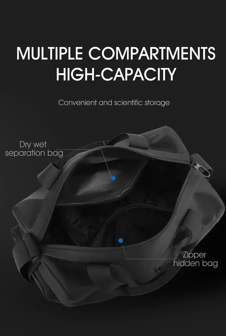 Zipper Large Capacity Oxford Travel Bags Solid Fitness Bags Thickened Fabric High Capacity Waterproof Luggage Sports Bags 250305