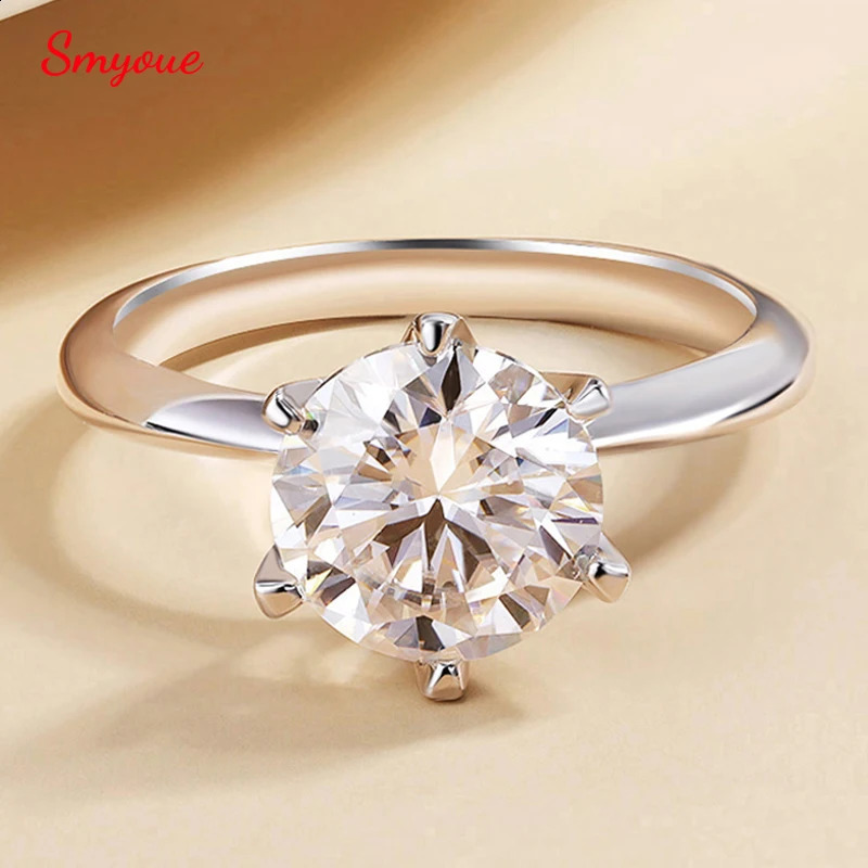 Smyoue 10CT 14mm GRA Real Engagement Ring for Women Classic Bride Lab Diamond promise Band 925 Sterling Silver 250219