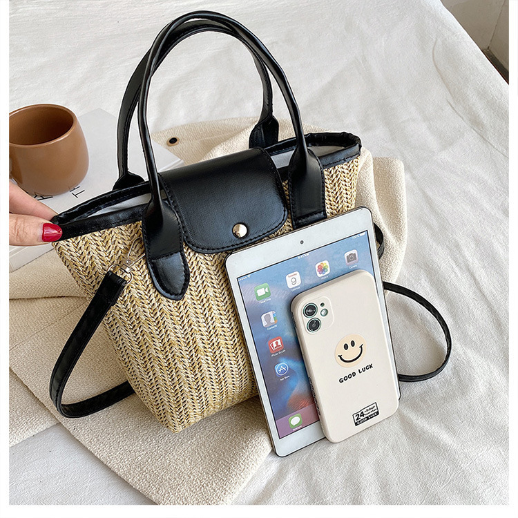 2025 Spring/Summer Women's Straw Crossbody Handheld Tote Seaside Tourism Beach Large Capacity Bag #swissmilitary