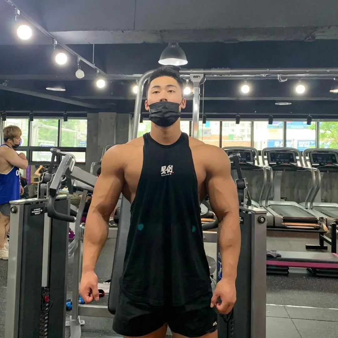 Summer sports vest mens cotton elastic training fitness vest fashion enthusiasts transfer 250225