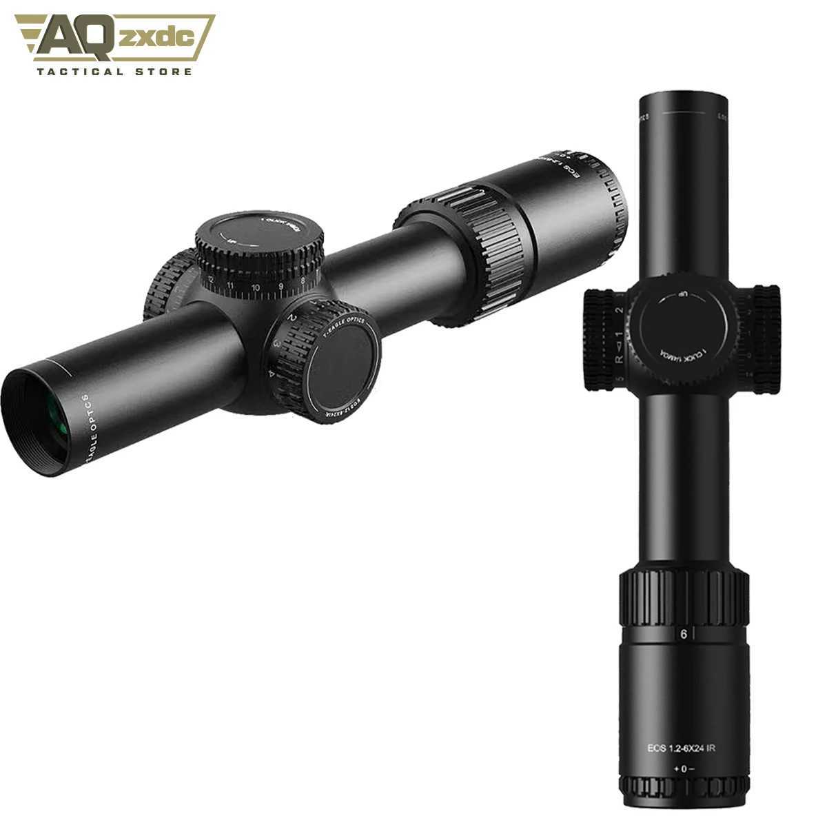 Tactical 1.2-6x24 Scope with 25mm Scope Bracket IR Portable Outdoor Hunting Telescope for Airgun Hunting Paintball Accessories X250228