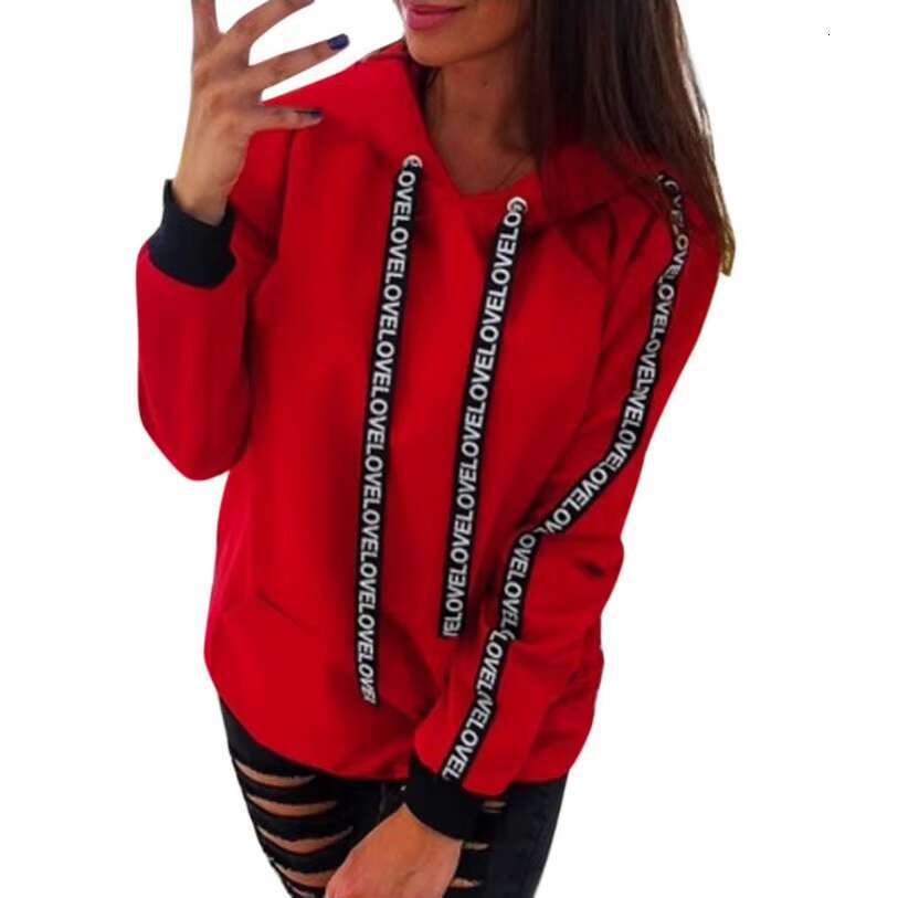 Fashion Hoodies Sweatshirts Women Pullovers Plus Size Female Hooded Hoodie With Webbing