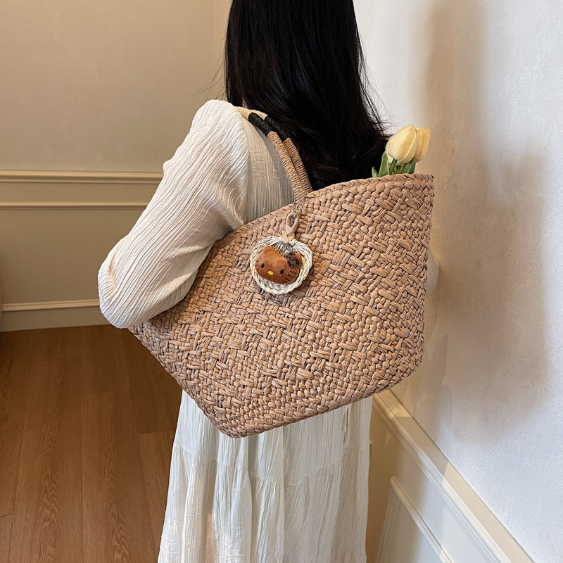 Fashion vacation style handbag for women in spring and summer 2025 new trend, internet celebrity grass woven shoulder bag batch #swissmilitary
