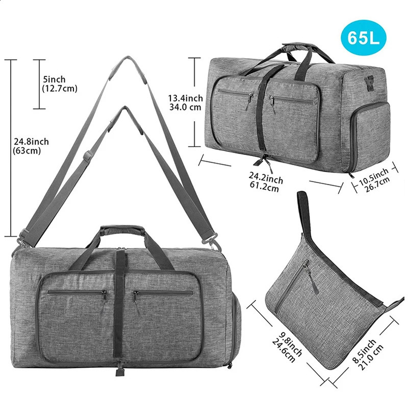 Large Capacity Foldable Travel Duffel Bag Lightweight Waterproof Travel Bags for Women Men Portable Fitness sport trips Handbag 250224