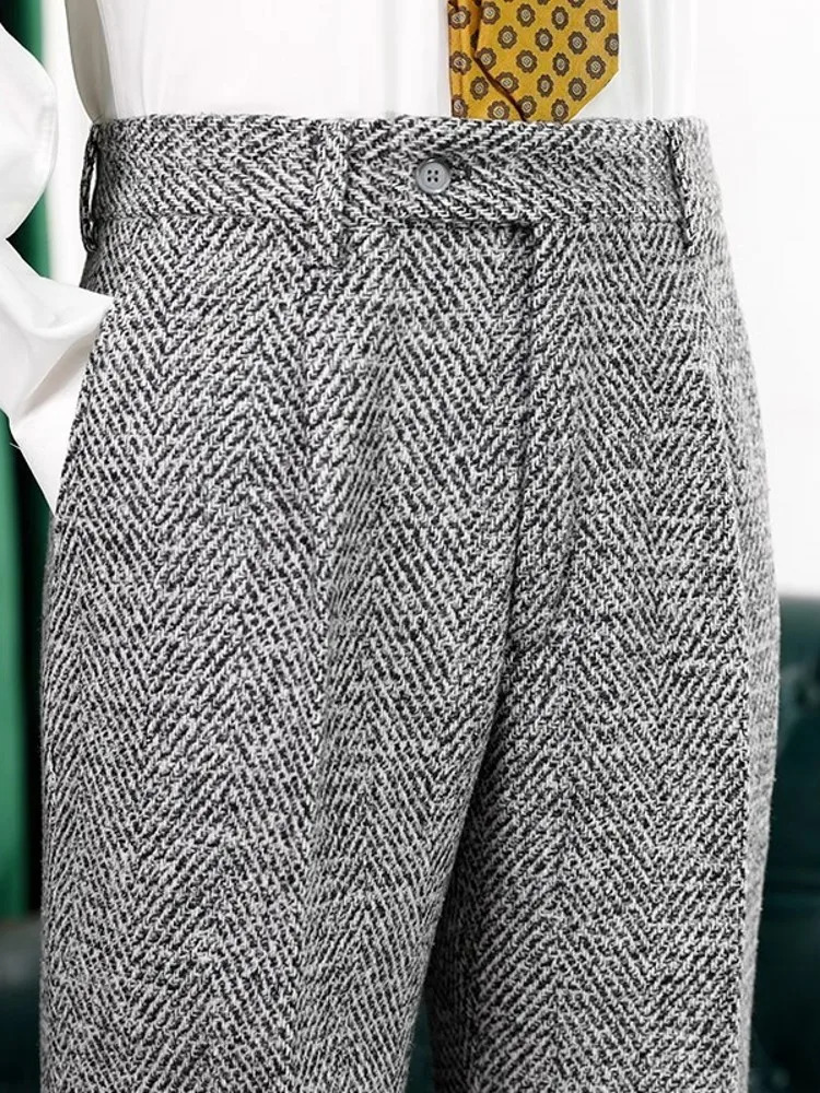 Autumn mens ultra-thin fit jacket pants two-piece set business mens work formal set high-quality wool groom wedding dress set 250224