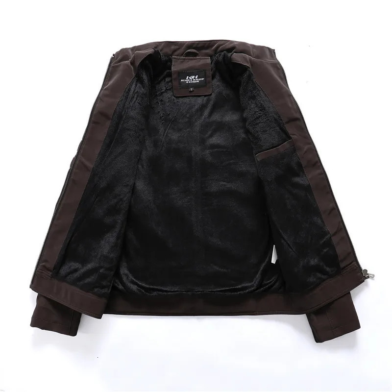 Winter Motorcycle PU Leather Jacket Men 2023 Vintage Fleece Warm Multipocket Coat Male Zipper Autumn Outwear Jackets 250225