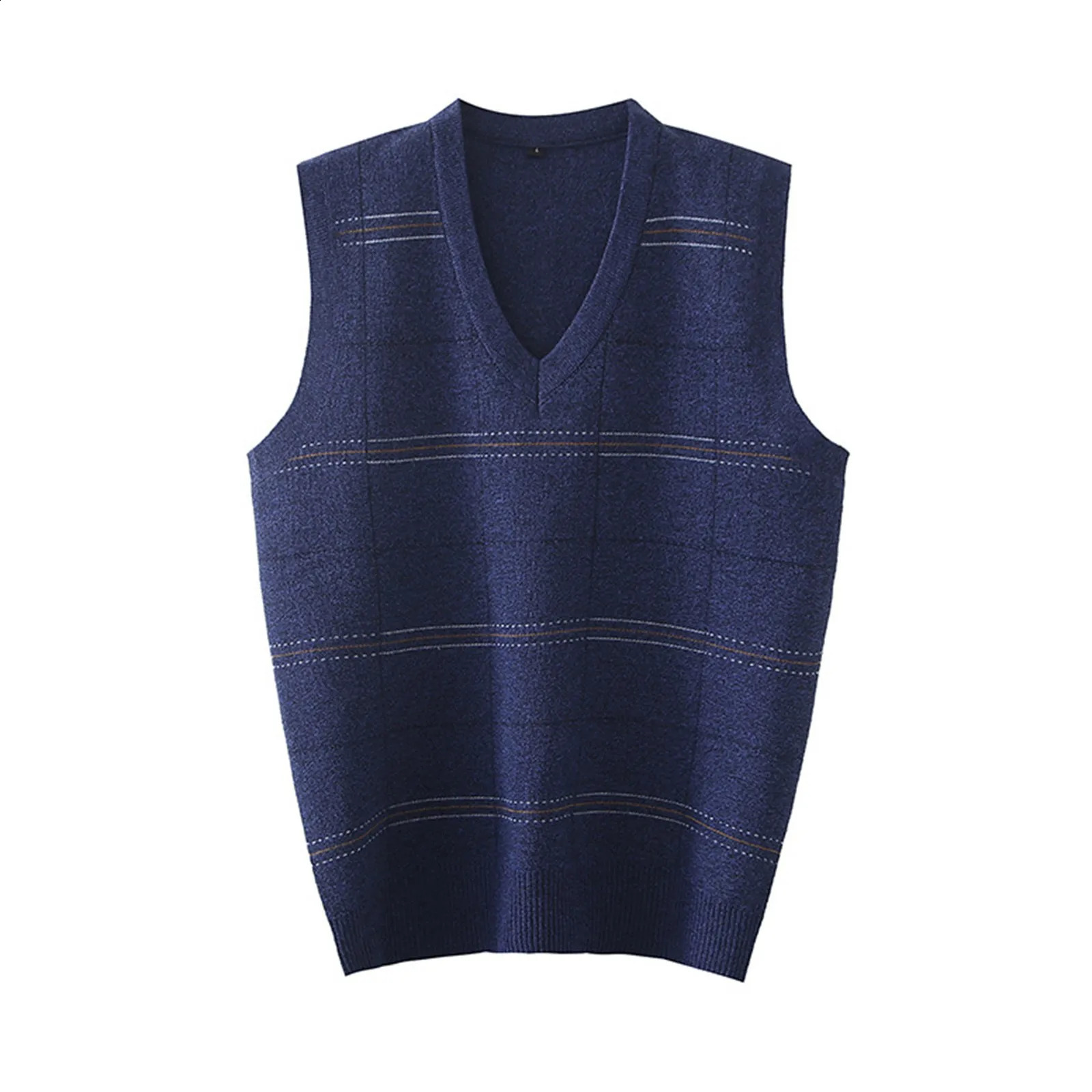 Mens Autumn Winter Casual Fashion V Neck Sleeveless Knit And Thickened Thermal Vest Sweater Loose 250228Z