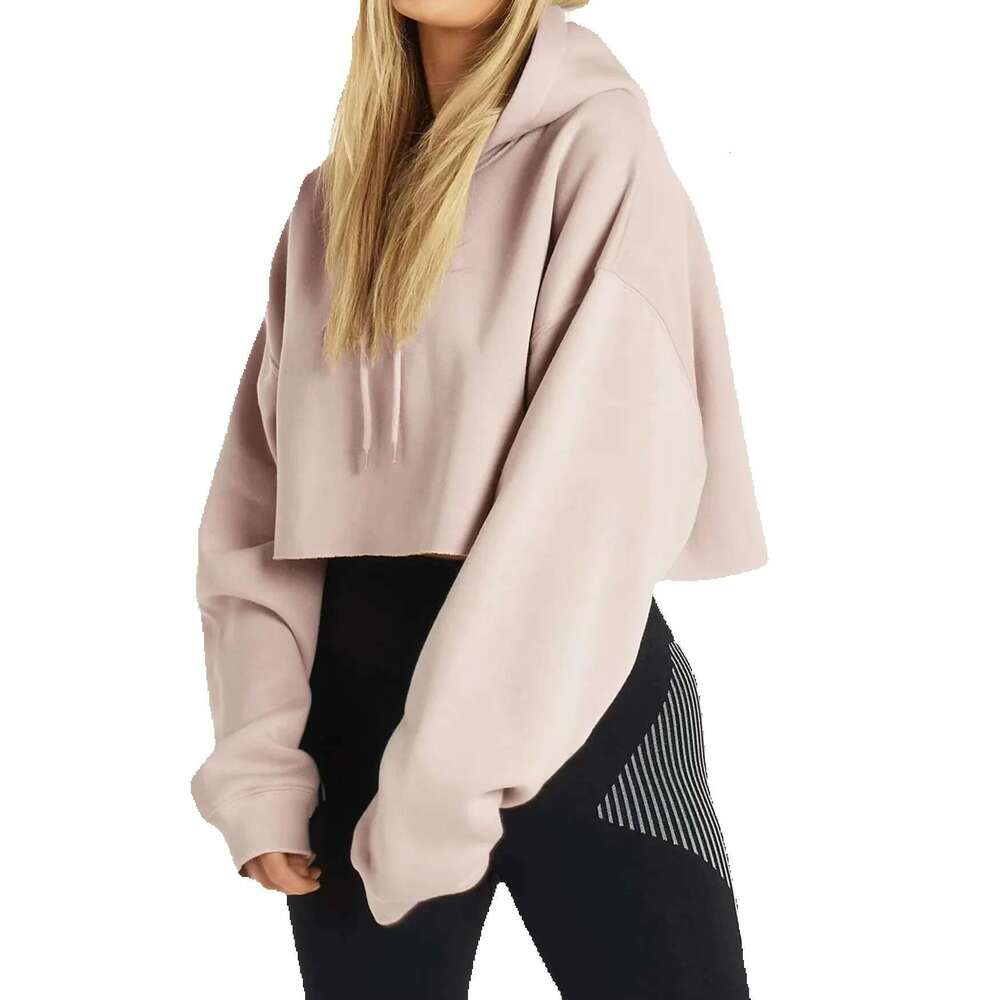 New Latest Design Top Quality Solid Color Hot Fashion Winter Wear Pullover Oversized Cropped Hoodies Women Wholesale Rate