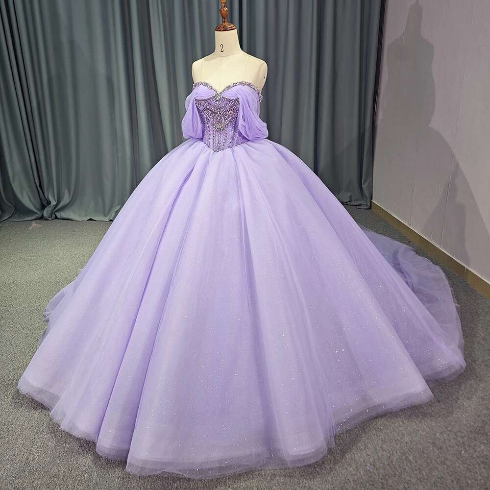 Exuberant Purple Quinceanera Dresses Beads Pleated Mexican Ball Gown 2025 Custom Birthday Dress 15 Years