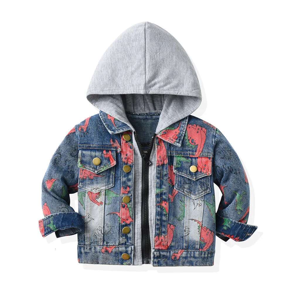 Ddmyshoesvip Boys Denim Jacket Spring Autumn New European And American Trendy Children S Hooded Jacket Casual Top