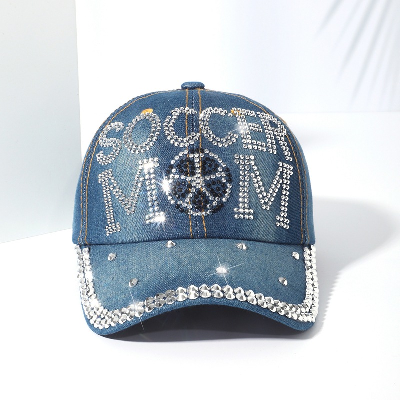 Japan and South Korea with diamonds baseball cap casual wild inlaid diamond duck tongue cap BOSS letters crown decoration cowboy sun hat sub
