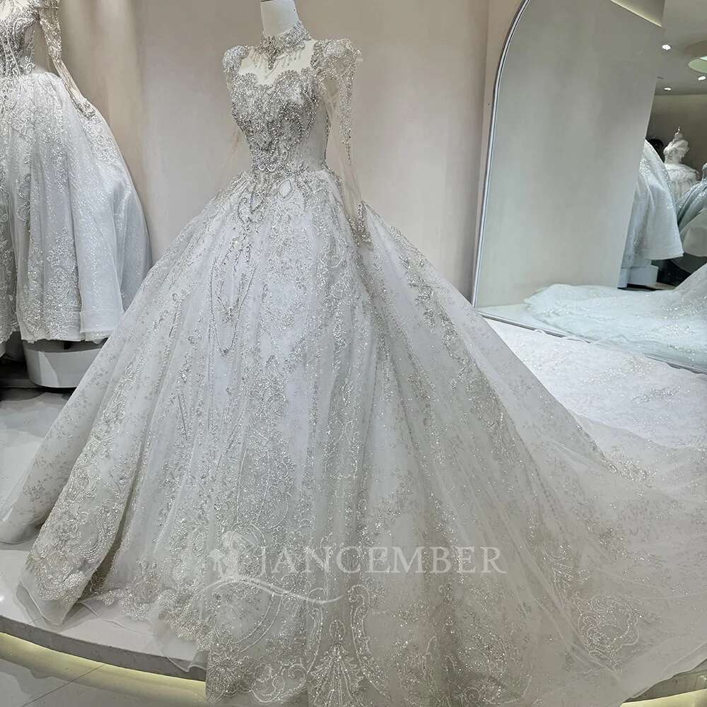 Long Sleeves Women's 2025 High Quality Organza Surface New Ball Gowns Rubbing Length Custom Wedding Dresses
