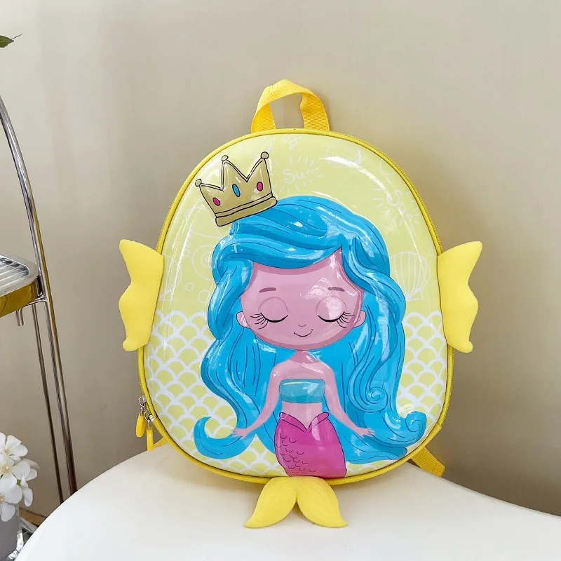 Cartoon Mermaid Backpack Kindergarten Schoolbag EVA Eggshell Childrens School Bag 2-5 Years Old Girls Book Bag Kids Backpack 250227
