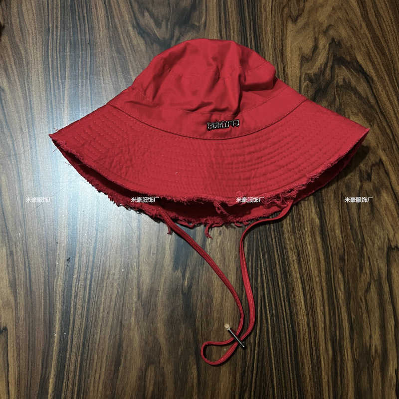 Wide Brim Hats Bucket Hats Korean style fashionable fringed letter large eave fisherman hat for women sun shading rope outdoor leisure hiking sun prot