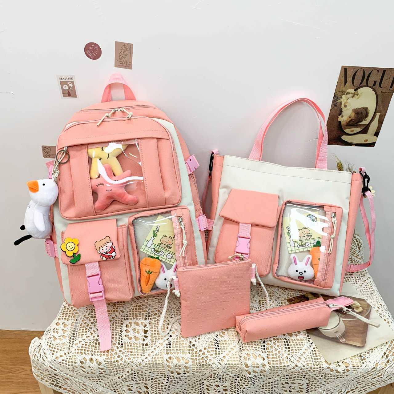 Backpack for Junior High School Girls with High Appearance and Large Capacity Korean Style New Backpack for Girls Day Backpack Travel Bag 241225