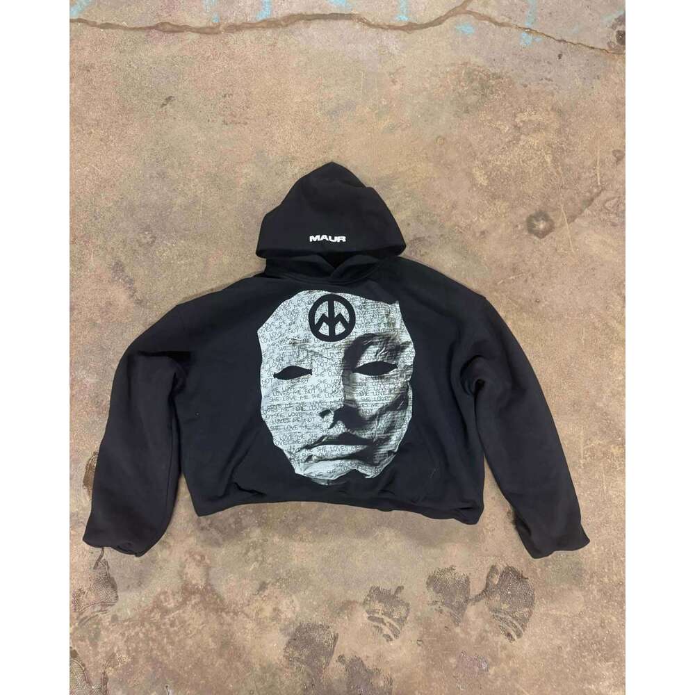 New facial pattern American style sweatshirt for autumn winter fashion design, couple print, loose and casual long sleeves, connected