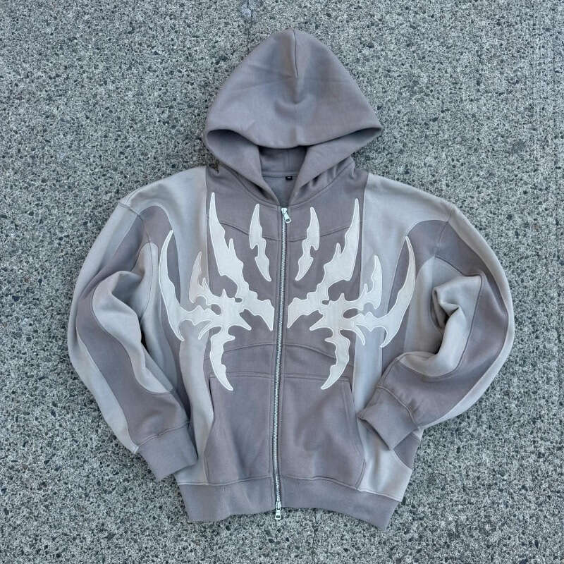 Gothic hip-hop punk style patchwork hoodie casual top gift for man