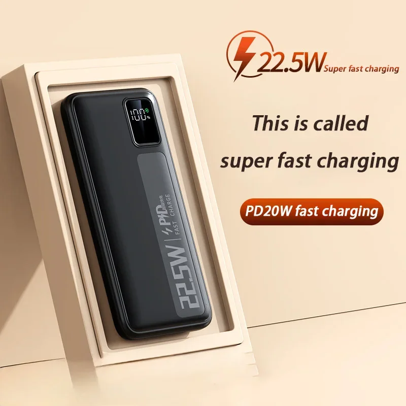 30000mAh High Capacity Power Bank 22.5W Fast Charging Powerbank Portable Battery Charger For Android Samsung Huawei NEW