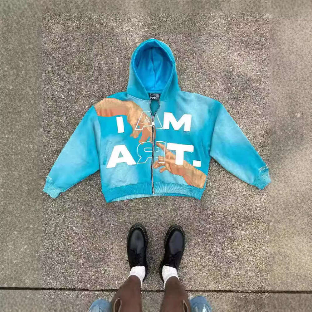 American street hip-hop Y2K Harajuku joins hands with colorful letter printed men's women's autumn and winter loose hoodies gift for man