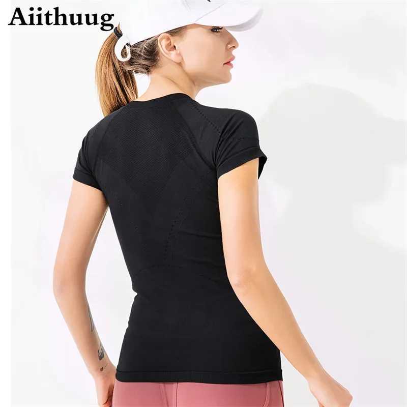 Aiithuug Womens Moisturizing Willow Shirt Dry Suitable for Yoga Shirt Short Sleeve Running Shirt Mesh Top Breathable Tank Top Activity WearXJ250228