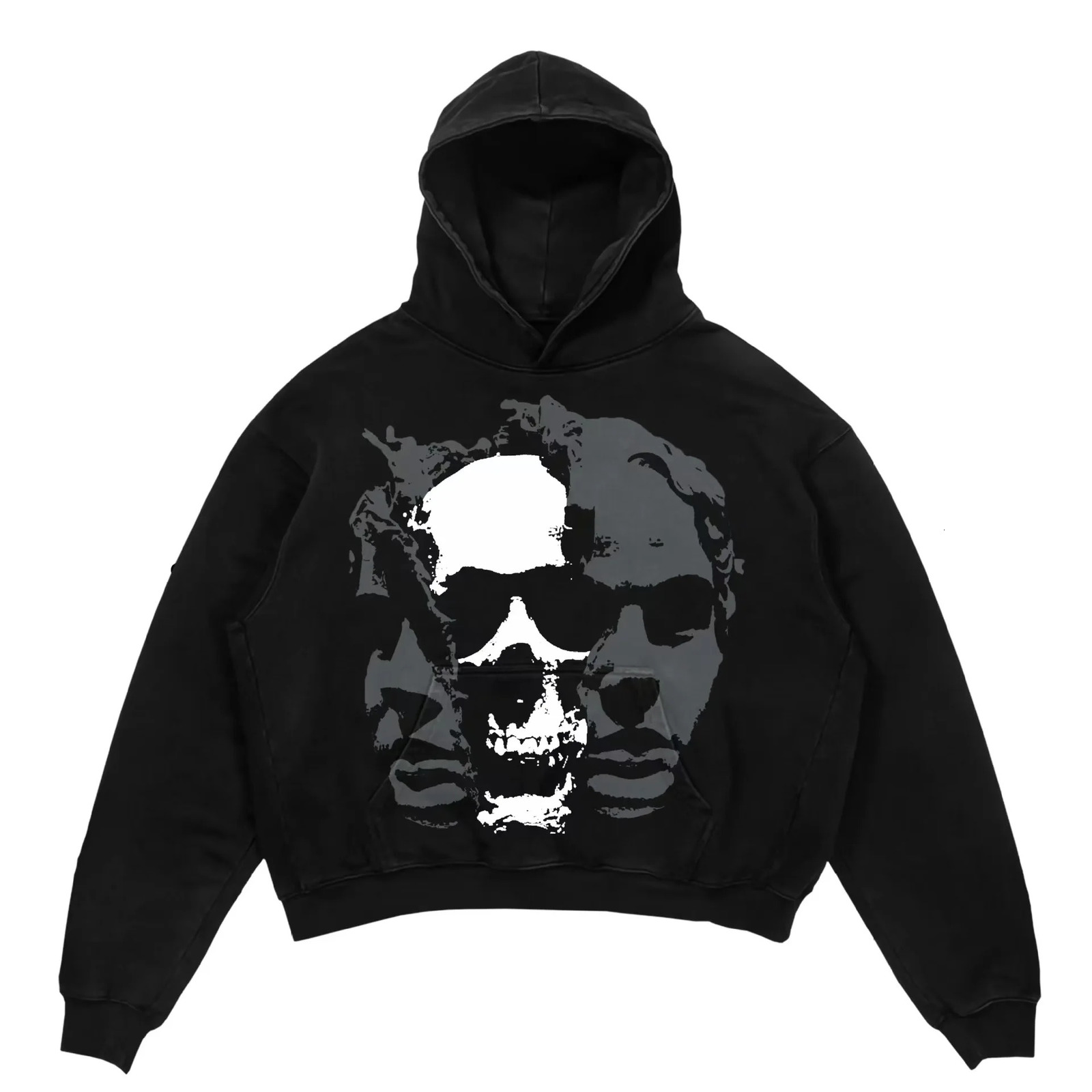 Personalized street DIY portrait big print hoodie I believe in mens and womens casual loose y2k black clothes harajuku 250225