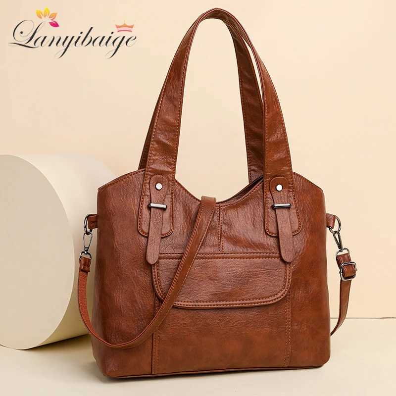 2025S Multiple Pockets Large Capacity Ladies Hand Soft Leather Handbags High Quality Women Bags Designer Bag 2024C250222 Shoulder crossbody bag women 