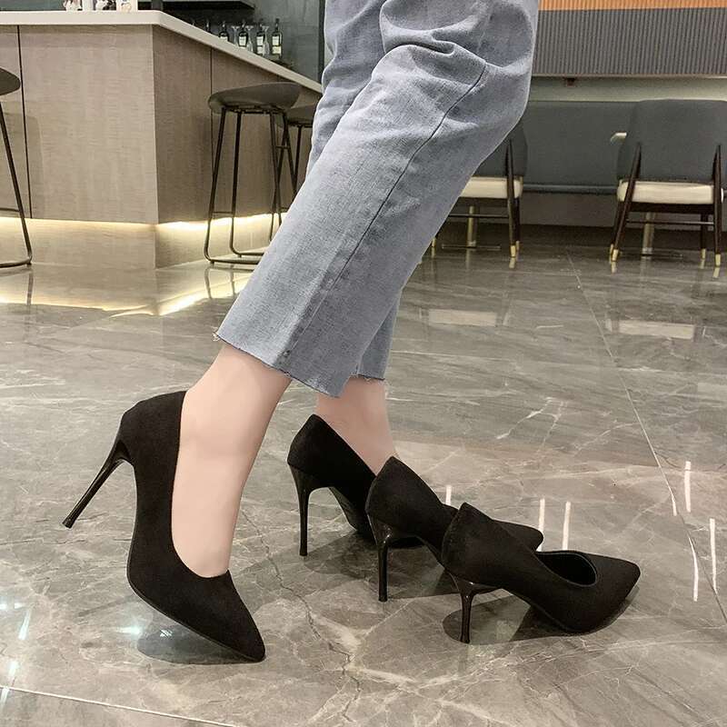 New Pumps Suede High Fashion Office Stiletto Party Shoes Female Comfort Women Heels atos Mujer