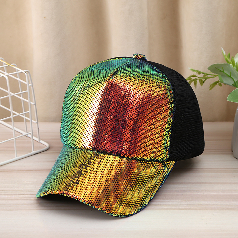 Korean version of the sequins gradient baseball cap spring and fall versatile fashion sunscreen duck tongue cap female breathable sun hat street style