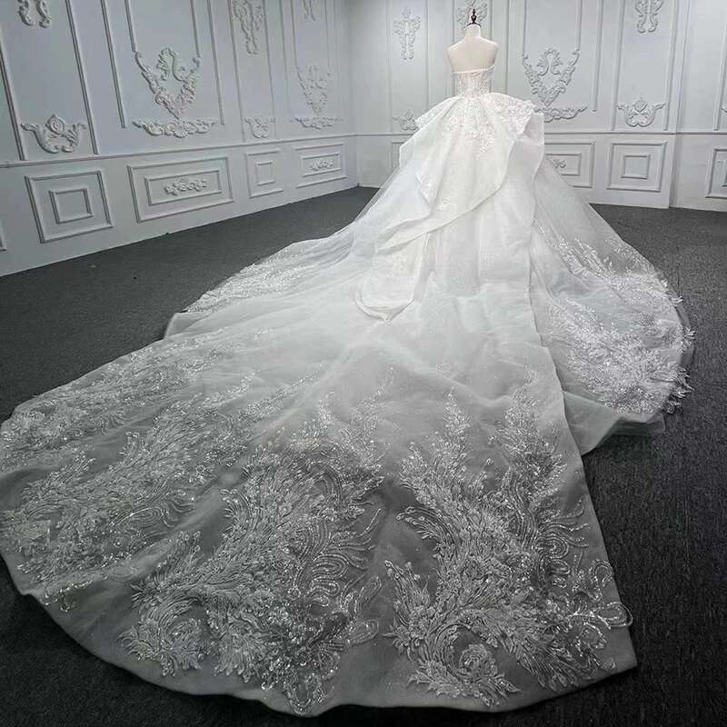 First Rate Dresses Women Organza Custom Strapless Ball Gown Wedding Dress For Bride Zipper Robe