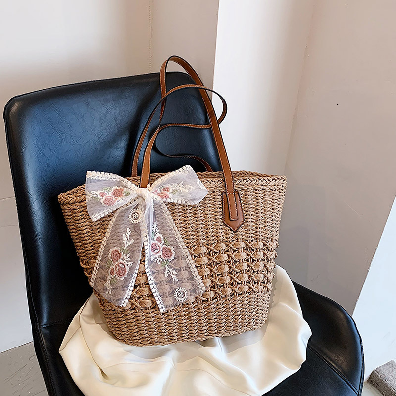 Woven high-capacity for women's 2024 new summer hollow out shoulder bag, beach commuting tote bag #swissmilitary