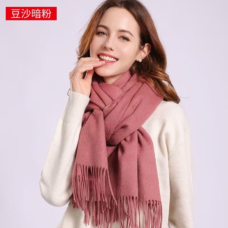 K018 100% pure wool scarf new style all-match warm ladies winter camel thickened neck high-end shawl female