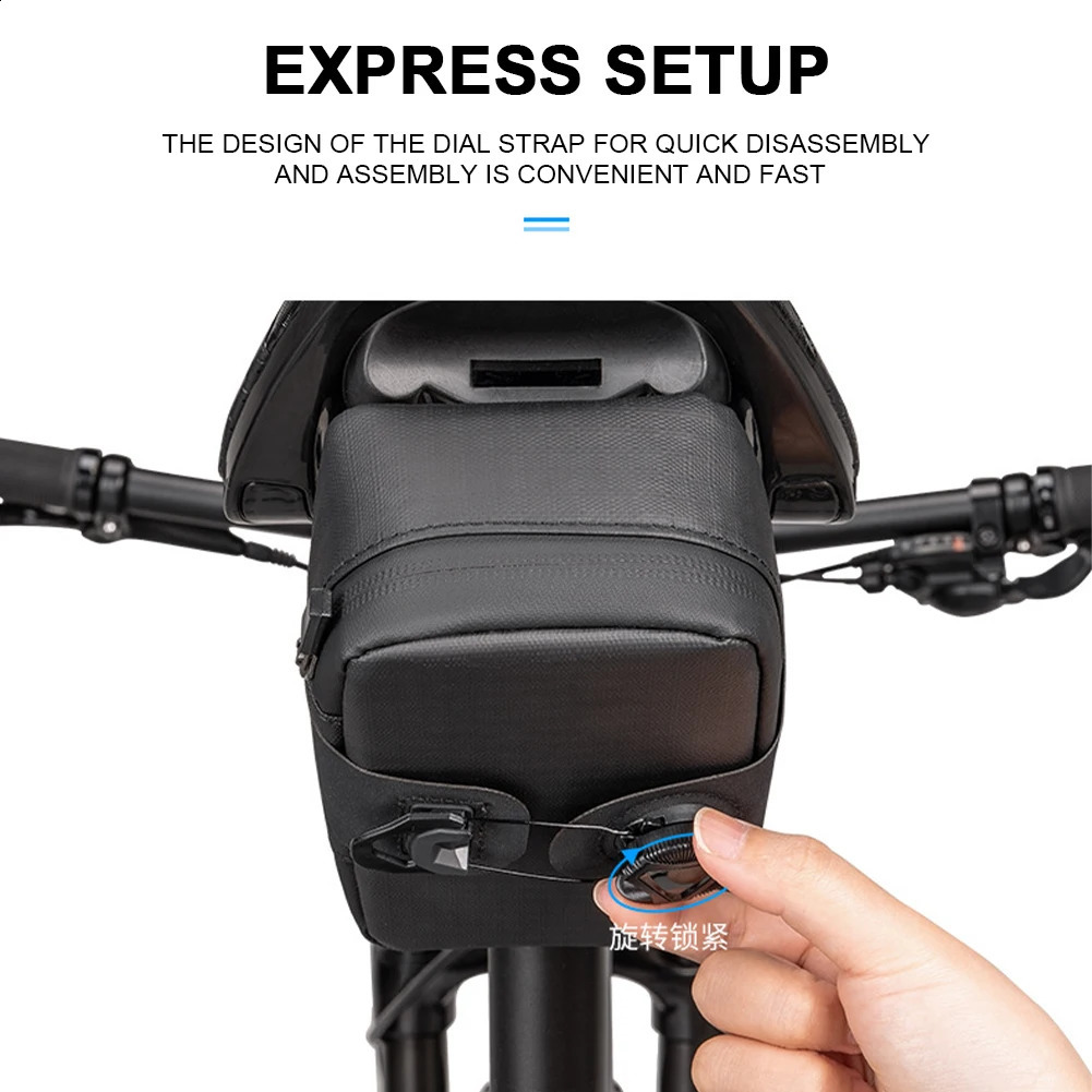 Ship from US PU Bike Seat Bag Under Large Capacity StrapOn Pouch Multicompartments for Mountain Road Bikes 250228FBB