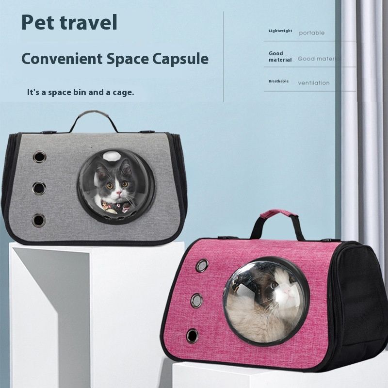 New Folding Handheld Space Capsule Pet Bag Oxford Cloth For Outdoor Crossbody Portable Breathable Comfortable Cat And Dog Backpack