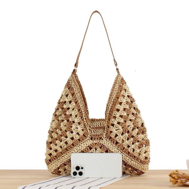 Designer Women's Hollow Out Knit Tote Handbags Crochet Shoulder Bag