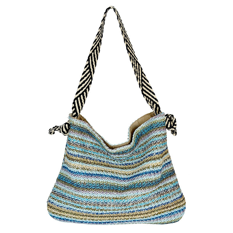 Summer woven for women 2024 new fashionable and versatile vacation beach bag, casual commuting single shoulder armpit bag #swissmilitary