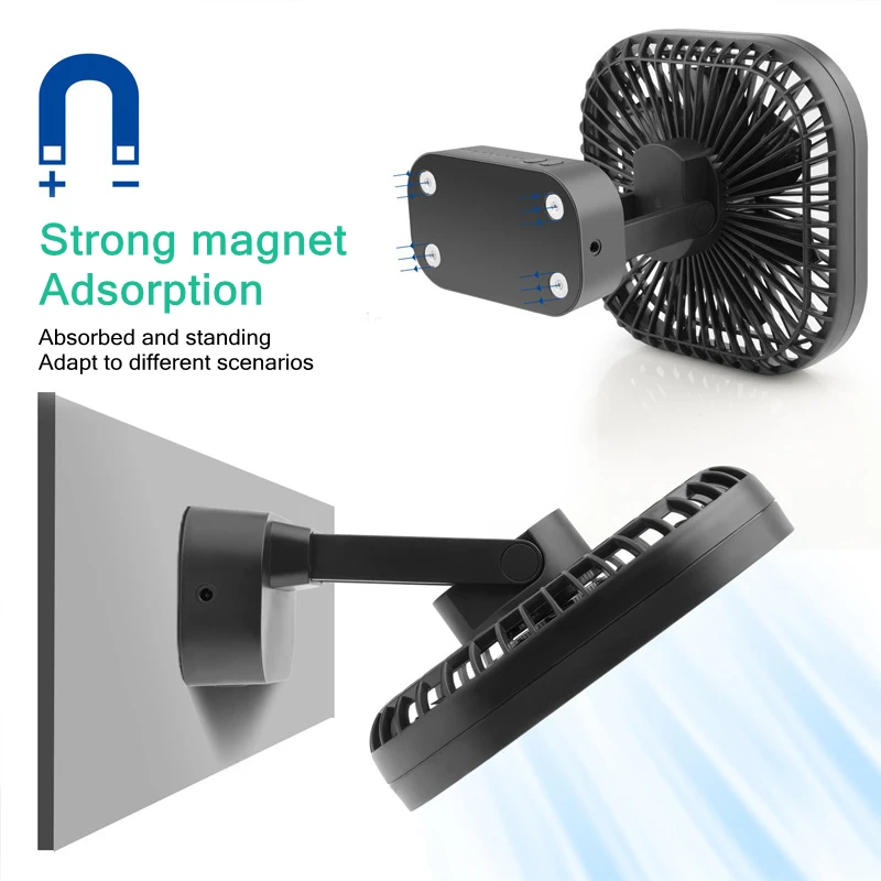 Mini USB Rechargeable Battery with Timer Strong Wind 3 Speed 7 Fan Leaf Desktop Portable Quiet Office Camping Outdoor